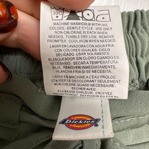 Dickies Cargo Pants Womens XL Petite Olive Green Drawstring High Rise Wide Leg - Picture 8 of 9